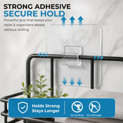 Plantex Self-Adhesive Single Sticker for Bathroom/Hanger for Bedroom/Livingroom/Magic Sticker for Wall/Strong Magic Adhesive Sticker for Kitchen Corner Shelf -Pack of 4 (7x7cm)