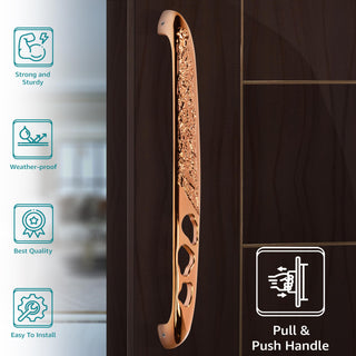 Plantex Heavy Duty Door Handle for Main Door/13-inches Main Door Handle/Pull Push Handle for Home/Hotel/Office - Pack of 1 (311-PVD Rose Gold Finish) - 3 Years Warranty