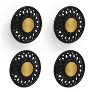 Plantex Drawer Knobs/Cabinet Knob/Round Knobs for Drawer Cabinets/Pull-Push Knob for Home/Office Drawer - Pack of 4 (Black)