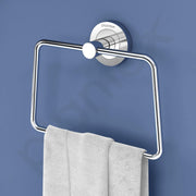 Plantex Stainless Steel Towel Ring for Bathroom/Wash Basin/Napkin-Towel Hanger/Bathroom Accessories (Chrome-Trapezium) - Pack of 2