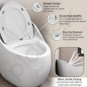 Plantex Imported Platinum Ceramic One Piece Commode Toilet/Rimless Commode/Siphonic Flush Western Toilet with Soft Close Toilet Seat - S Trap (White)
