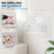 Plantex Self-Adhesive Double Sticker for Bathroom/Hanger for Bedroom/Livingroom/Magic Sticker for Wall/Strong Magic Adhesive Sticker for Corner Shelf -Pack of 2 (14x7cm)