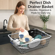 Plantex Heavy-Duty Stainless-Steel Dish Drainer Basket for Kitchen Utensils/Dish Drying Rack/Plate Stand/Bartan Basket (Medium Size-58x45x20cm)