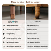 Plantex 4 Inch Sofa Leg for Bed Furniture/Aluminium Sofa Leg for Table/Support Legs/Furniture Leg - Pair of 1 (2 Piece) (DTS-77,Rose Gold)