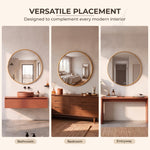 Plantex Aluminium Frame Mirror for Wall/Round Wall Mount Mirror for Bedroom/Dressing Room/Living Room/Entryway - (Dia- 20in - Gold)