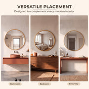 Plantex Aluminium Frame Mirror for Wall/Round Wall Mount Mirror for Bedroom/Dressing Room/Living Room/Entryway - (Dia- 20in - Gold)