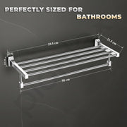 Plantex Towel Rack for Bathroom/Pure Brass Towel Holder/24 Inch Towel Stand/Towel Bar/Bathroom Accessories - Pack of 1 (APS-DL-13, Chrome)