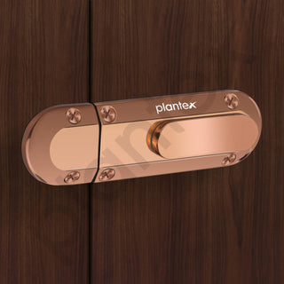 Plantex Door Stopper/Door Latch for Main Door/Baby Latch for Bathroom/Door Lock for Home and Office Doors - Pack of 2 (Rose Gold)