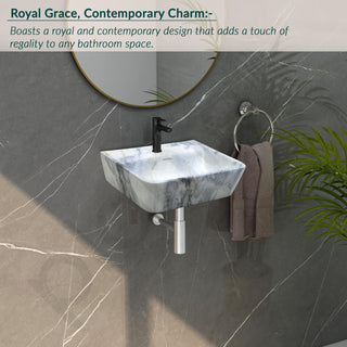 Plantex Wall Hung Wash Basin for Bathroom/Designer Ceramic Basin/Rectangle Countertop Washbasin for Home/Office (17 x 14 x 5 Inch)