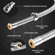 Plantex Jet Spray for Toilet/ABS Health Faucet with 1 Meter Shower Hose Pipe and Wall Hook/Health Faucet Set for Bathroom/Hand Gun for Toilet - (Jecquar, Chrome)