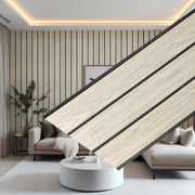 Plantex PVC 3D Wall Panels for Interior Wall Décor/Eco-Friendly Fluted Louvers Panel for Walls/PVC Panels for Wall 10 Feet/3D Louvers Wall Panels/Pack of 7 Covers 70 Sq. Ft(Ivory Oak)
