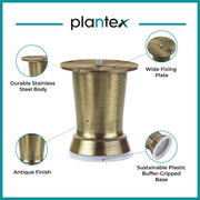 Plantex Heavy Duty Round 4 inch Spare Sofa Legs for Bed Furniture/Sofa Legs for Furniture Fitting/Table Legs/Sofa Leg Set of 2 pcs (Brass Antique)