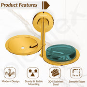 Plantex 304 Grade Stainless Steel Double Soap Holder for Bathroom/Soap Dish/Soap Stand for Bathroom Wall/Bathroom Accessories - Daizy (Golden)