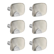 Plantex Knobs for Drawers/Drawer Knobs/Rectangle Knob for Cabinets/Pull-Push Knob for Kitchen/Bedroom/Drawer - Pack of 6 (Satin Steel & Chrome)