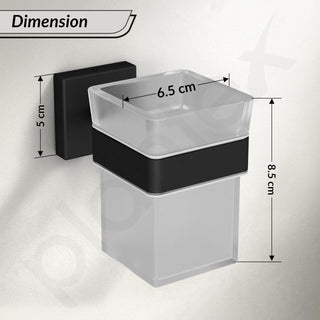 Plantex Stainless Steel Tumbler Holder for Bathroom/Toothbrush Glass Holder/Bathroom Accessories - Pack of 1, Aqua (Black)