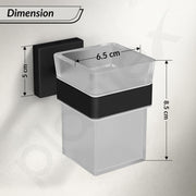 Plantex Stainless Steel Tumbler Holder for Bathroom/Toothbrush Glass Holder/Bathroom Accessories - Pack of 1, Aqua (Black)