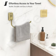 Plantex 304 Stainless Steel Rotatable Towel Hanger for Washbasin/Towel Ring for Bathroom/Towel Hanger/Napkin Holder/Bathroom Accessories - Crystal (Brass Antique)