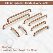 Plantex Cabinet Handle/Kitchen Cabinet Door Handle/Wardrobe/96 mm Cupboard Handle/Door Pull-Push Handle for Home/Office - Pack of 2 (Rose Gold)
