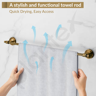 Plantex 304 Grade Stainless Steel Single Towel Rod for Bathroom/Towel Hanger/Towel Holder/Bathroom Accessories - Niko (Brass Antique)