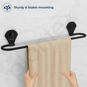 Plantex 24 Inch Self-Adhesive Stainless Steel Towel Hanger/Bathroom Towel Holder for Wall Without Drill/Towel Hanger Stand/Bathroom Accessories - (Royal, Black)