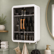 Plantex Wall Mount Bathroom Storage Cabinet/Self Adhesive Plastic Organizer for Skincare/Makeup/Toiletries/Multipurpose Storage Cabinet for Kitchen -Pack of 1(White, 32x40.5x13 cm)