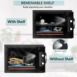 Plantex 23 Litre Electronic Safe Locker for Home/Safety Locker Box with LED Light & Master Code Access/Tijori with Emergency Key/2 Years Warranty by Plantex - Black (Metal)