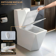 Plantex Ceramic Commode for Toilet/Rim Washdown One Piece Western Toilet/Commode with Soft Closing Toilet Seat - S Trap Outlet (Diamond, White Glossy)