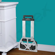 Plantex Heavy Duty Aluminum Platform Trolley for Home/Hand Truck with Black Bungee Cords for Moving Box/Utility Cart for Luggage Moving/Multipurpose Use Warehouse/Inustrial (Silver and Black)