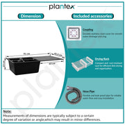 Plantex Sink for Kitchen/Granite Quartz Single Bowl Kitchen Sink With Drain Board/Undermount/Top Mounted (Black-36x18 Inches)