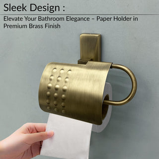 Plantex Brass 304 Grade Stainless Steel Crystal Toilet Paper Holder/Tissue Paper Roll Holder for Bathroom - (Brass Antique)