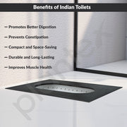 Plantex Indian Toilet Pan/Orrisa Pan for Bathroom/Household Squatting Pan/Sintered Stone Base Ceramic Sanitaryware Toilet - (WC-02)