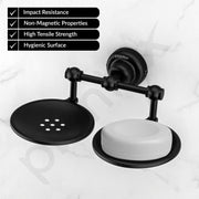 Plantex 304 Grade Stainless Steel Double Soap Holder Stand for Bathroom and Wash Basin/Bathroom Accessories - Skyllo (Black)