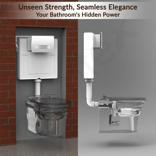 Plantex Concealed Tank for Commode/Cistern Flush Tank for Toilet with 8 LTR Capacity/Flushing Cistern Tank/Slim and Stylish Dual Flush Tank with All Internal Accessories - Pack of 1 (White)