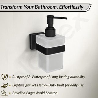 Plantex Stainless Steel Liquid Soap Dispenser for Bathroom/Liquid Shampoo Dispenser/Hand wash Dispenser/Bathroom Accessories - Aqua (Black)