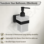 Plantex Stainless Steel Liquid Soap Dispenser for Bathroom/Liquid Shampoo Dispenser/Hand wash Dispenser/Bathroom Accessories - Aqua (Black)