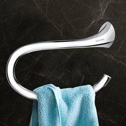Plantex Smero Pure Brass Napkin Hanger/Towel Hanger for Wash Basin/Towel Ring for Kitchen/Bathroom Accessories - Craft(Chrome)