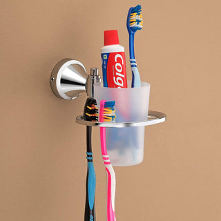 Plantex Platinum Stainless Steel 304 Grade Niko Tumbler Holder/Tooth Brush Holder/Bathroom Accessories(Chrome) - Pack of 1