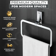 Plantex Towel Ring for Bathroom/Pure Brass Towel Holder/Towel Stand/Towel Hanger/Bathroom Accessories - Pack of 1 (APS-RTO-05, Chrome)