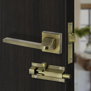 Plantex Heavy Duty Door Lock – Bathroom Door Lock/Mortise Keyless Handle Set for Home/Bathroom/Store Room/Balcony/Office with Baby Latch (605 - Brass Antique)