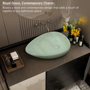 Plantex Ceramic Wash Basin/Designer Basin/Tabletop Wash Basin/Basin for Bathroom/Home/Office- (Tea Green - 22 x 15.5 x 5 Inch)