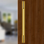 Plantex Heavy-Duty Golden Lotus 14 Inch Main Door Handle for Home/Glass & Wooden Door/Pull-Push Handle for Home/3 Years Warranty Pack of 1 (Gold)