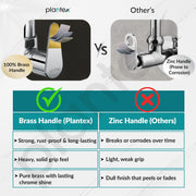 Plantex Pure Brass Sink Tap for Kitchen with Wall Flange & Teflon Tape/Wall Mount Kitchen Sink Faucet (DOL-4301, Chrome)