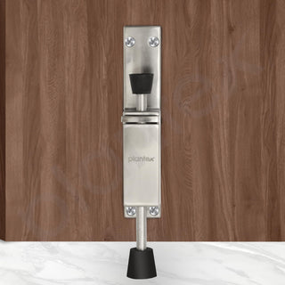 Plantex Kickdown Door Stoper Spring Loaded Telescopic Step On/Off Door Stopper Rubber, Adjustable Heavy Duty Door Locks Holder Stop/Release by Foot - Pack of 1 (Matt)
