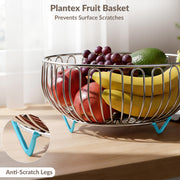 Plantex Stainless Steel Vegetable Basket for Kitchen/Fruit Bowl for Table Top/Wired Vegetable Bowl for Dining Table (Chrome Finish)