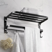 Plantex Towel Rack for Bathroom/Stainless Steel Towel Bar/18 Inch Towel Holder with Towel Rod/Bathroom Accessories - (Black)