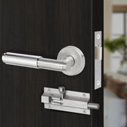 Plantex Bathroom Door Lock/Heavy Duty Door Lock for Bathroom & Balcony/Mortise Keyless Locks for Bathroom/Store Room/Balcony/with Baby Latch (603 -  Chrome & Satin White)