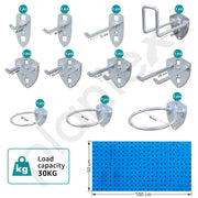 Plantex Metal Pegboard For Garages/Tool Organizer For Workshop/Tool Storage Board/Hanging Tool Pegboard Ã¢â‚¬â€œ 100 X 50 Cm, Hanging Shelves