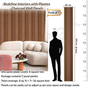 Plantex Louvers Panel for Wall/8 Feet Wall Panels/3D Charcoal Panel for Interior Walls DÃƒÆ’Ã‚Â©cor - Pack of 7 Covers - 56 Sq. Ft, Size-1 Feet x 8 Feet (YD-1210)