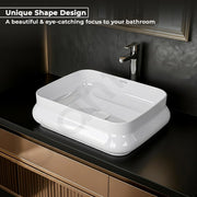 Plantex Platinum Ceramic Wash Basin/Washbasin for Bathroom/Tabletop Wash Basin with 10 Years Glaze Warranty by Plantex/ (Glossy White - 18 x 14 x 5 Inch)