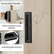 Plantex Sliding Door Handle/Concealed Handle for Sliding Door/224mm Concealed Handle for Wardrobe/Kitchen Cabinet - Pack of 2 (Black)